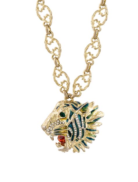 tiger head necklace gucci|gucci beanie tiger.